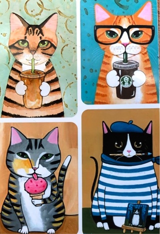 Cat Menagerie - 3 x 5” MAGNET - GIN ONLY