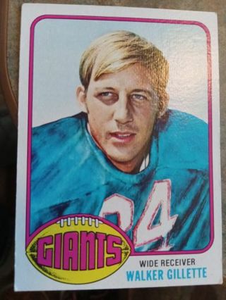 1976 TOPPS WALKER GILLETTE NEW YORK GIANTS FOOTBALL CARD# 214