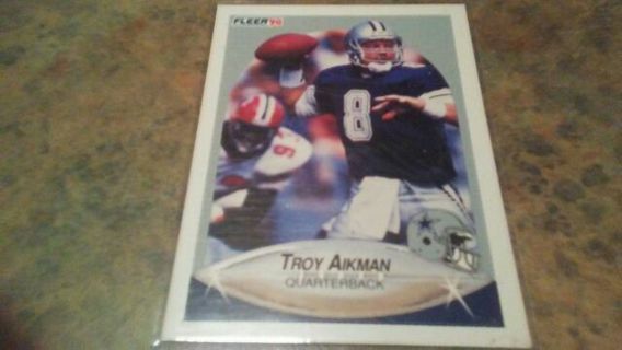 1990 FLEER TROY AIKMAN DALLAS COWBOYS FOOTBALL CARD# 384 HALL OF FAMER