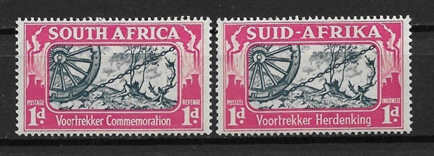 1938 South Africa Sc79a&b Wagon Wheel MNH