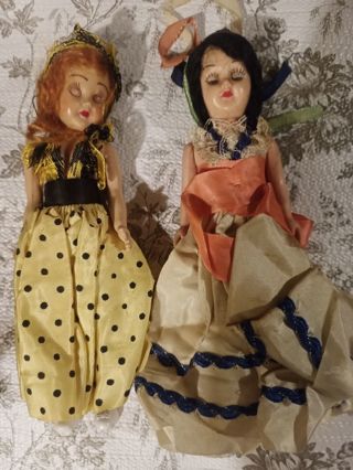 2 vintage around the world dolls