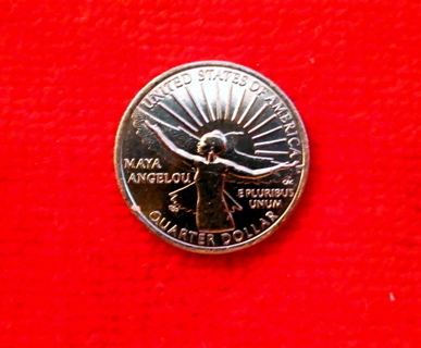 2022-D Maya Angelou Quarter from bank roll.