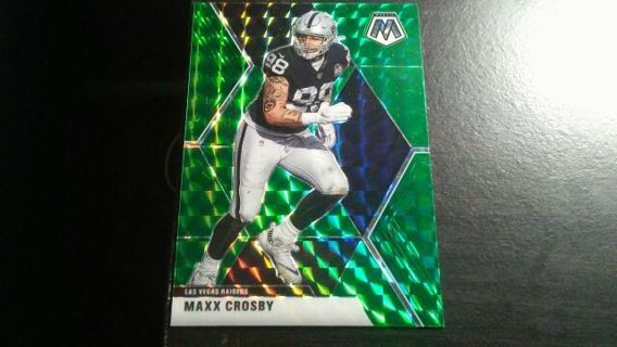 2029 PANINI MOSAIC PRIZM MAXX CROSBY LAS VEGAS RAIDERS FOOTBALL CARD# 108