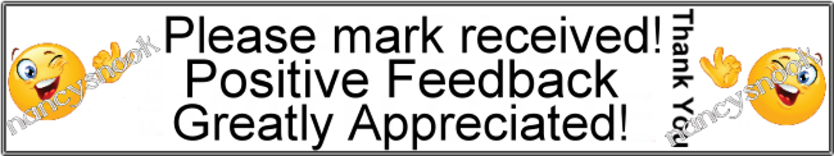 Set of 60 "Feedback" Auction Labels - peel and stick