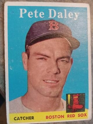 1958 T.C.G. PETE DALEY BOSTON RED SOX BASEBALL CARD# 73