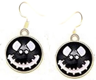 GP ENAMEL SCAREY BLACK SMILEY EARRINGS (PLEASE READ DESCRIPTION