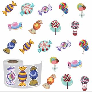 ⭐NEW⭐(10) 1" CANDY STICKERS!