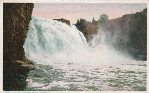 Vintage Used Postcard: (gin1) 1908 Rainbow Falls, Ausable Chasm, NY