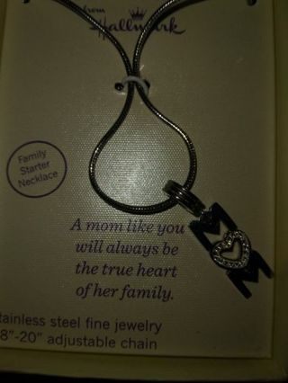 Stainless Steel CZ "MOM" Necklace