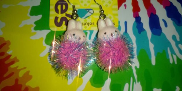 Claire's Pink Fuzzy Bunny Rabbit Earrings