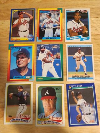 9 card lot Braves