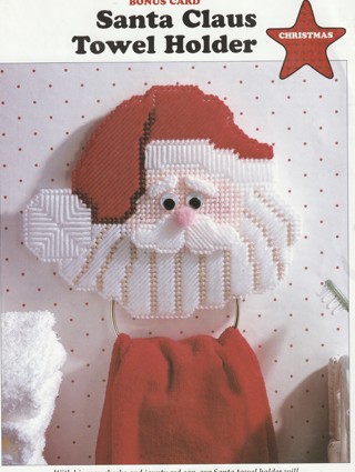 Plastic Canvas Leaflet: Santa Claus Towel Holder