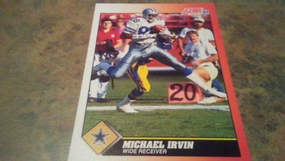 1991 SCORE MICHAEL IRVIN DALLAS COWBOYS FOOTBALL CARD# 452
