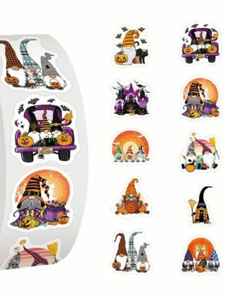 ➡️SuPeR SPECIAL⭕(100) 1" HALLOWEEN GNOME STICKERS!!⭕(SET 2 of 2)⭕