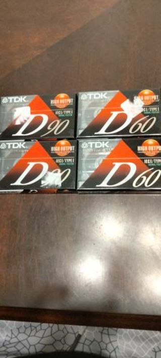 TDK Audio Cassette Tape - IEC Type I, D 2 60 and 2 90 min,High Output. BLANK / NEW / SEALED