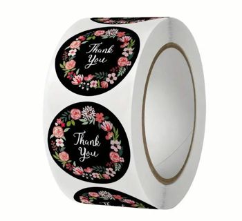 ↗️⭕BUNDLE SPECIAL⭕(50) 1" FLORAL THANK YOU STICKERS!!⭕