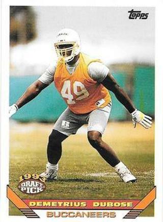 Demetrius Dubose 1993 Topps Rookie card Tampa Bay Buccaneers