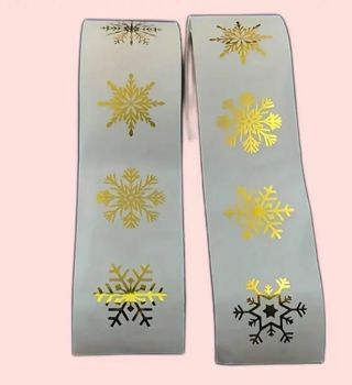 ➡️⛄(8) 1.5" GOLD FOIL SNOWFLAKES STICKERS!! CHRISTMAS⛄
