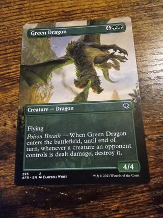 Magic the gathering mtg Green Dragon forgotten Realms borderless