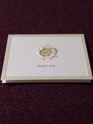 Embossed Floral Notecard - Thank You