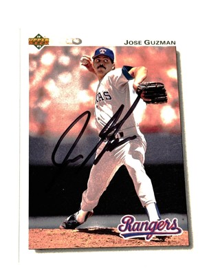 Autographed 1992 Upper Deck Jose Guzman Texas Rangers #204