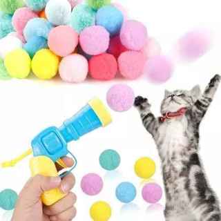 NEW/SEALED IN PKG.= Cat Toy Ball Launcher Gun - 20 Plush Balls Included