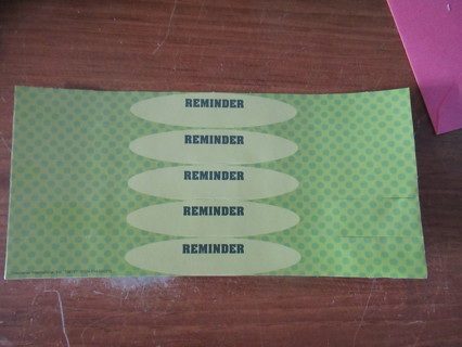 Paper "REMINDER BRACELETS"  lot of 5