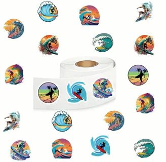 ➡️⭕(10) 1" SURFING STICKERS!!