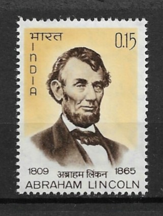 1965 India Sc400 15p Abraham Lincoln MNH