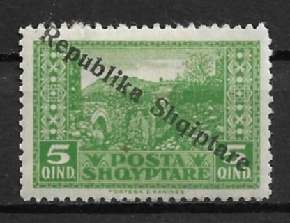 1925 Albania Sc180 5q Republic overprint MHR