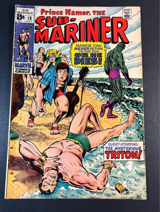 Prince Namor The Sub Mariner #18 Marvel Comic October 1969 Silver Age .12 cent