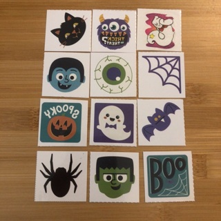  12 Halloween Temporary Tattoos Lot 1