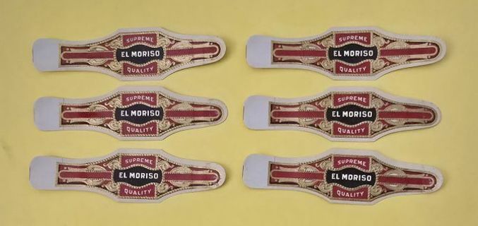 Six Unused Vintage Emsossed El Moriso Supreme Quality Cigar Wrappers