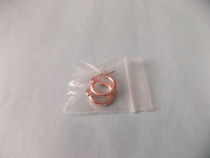 1/2 inch wide rose gold hoop earrings lock latch style # 1