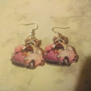 Acrylic Yorkie On The Go Earrings