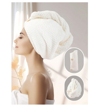 1pc Coral Fleece Microfiber Hair Towel Wrap for Women
