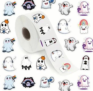 ➡️⭕(10) 1" GHOST STICKERS!! (SET 2 of 2) HALLOWEEN