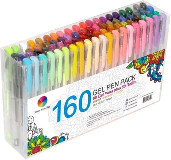 160 Colors Gel Pen Set - 80 Gel Pens with 80 Refills