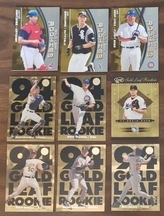 Leaf Gold Rookies 9 different Cards from 1994, 2003, & 2004 - All Listed