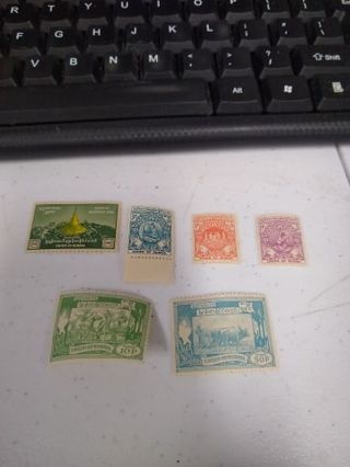 Union of Burma 6 mnh stamps