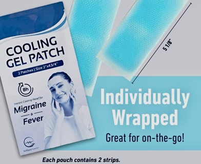 TWO Cooling Gel Patches 4.3 x 2" works up to 12HR