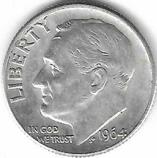 1964-D Roosevelt Dime 90% Silver U.S. 10 Cent Coin