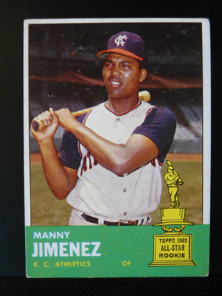 1963 Topps #195 Manny Jimenez All-Star Rookie Cup (KC Athletics)