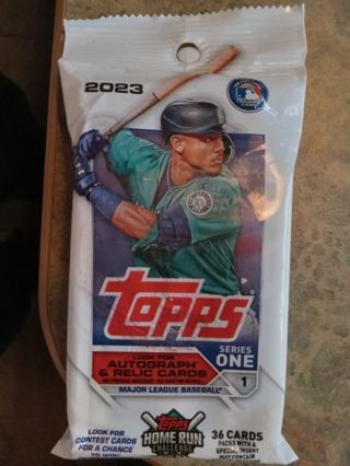 HUGE 36 CARD SEALED PACK 2023 TOPPS SERIES 1 MLB BASEBALL CARDS- LOOK FOR AUTOS/RELIC CARDS