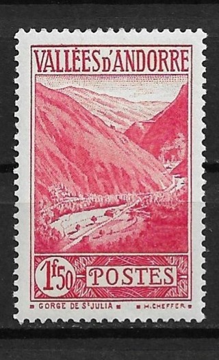 1940 Andorra (French) Sc53A St Julia Gorge MH