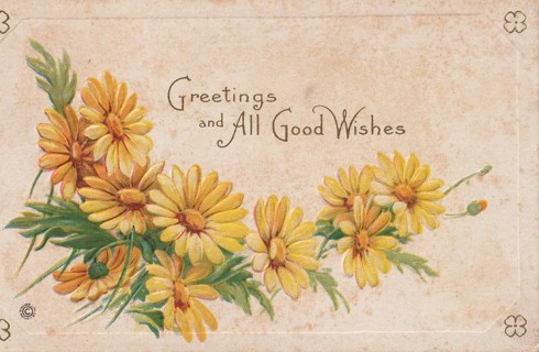 Vintage Unused Postcard: f: Greeting