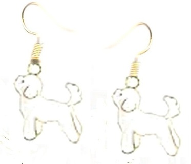 GP ENAMEL WHITE DOG EARRINGS (PLEASE READ DESCRIPTION