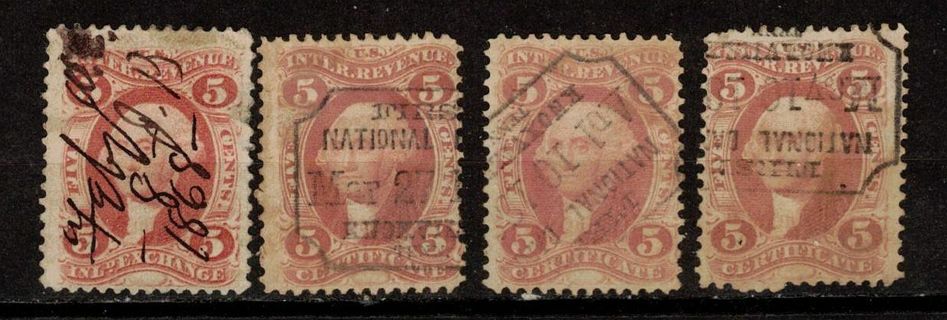 US 5c Revenue Stamps from 1800s