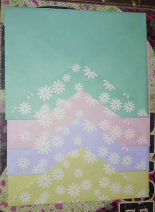 4 Colorful Flower Envelopes