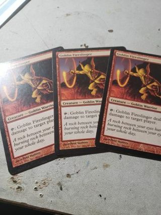 ×3 Magic The Gathering Card's Goblin Fireslinger near mint condition all.